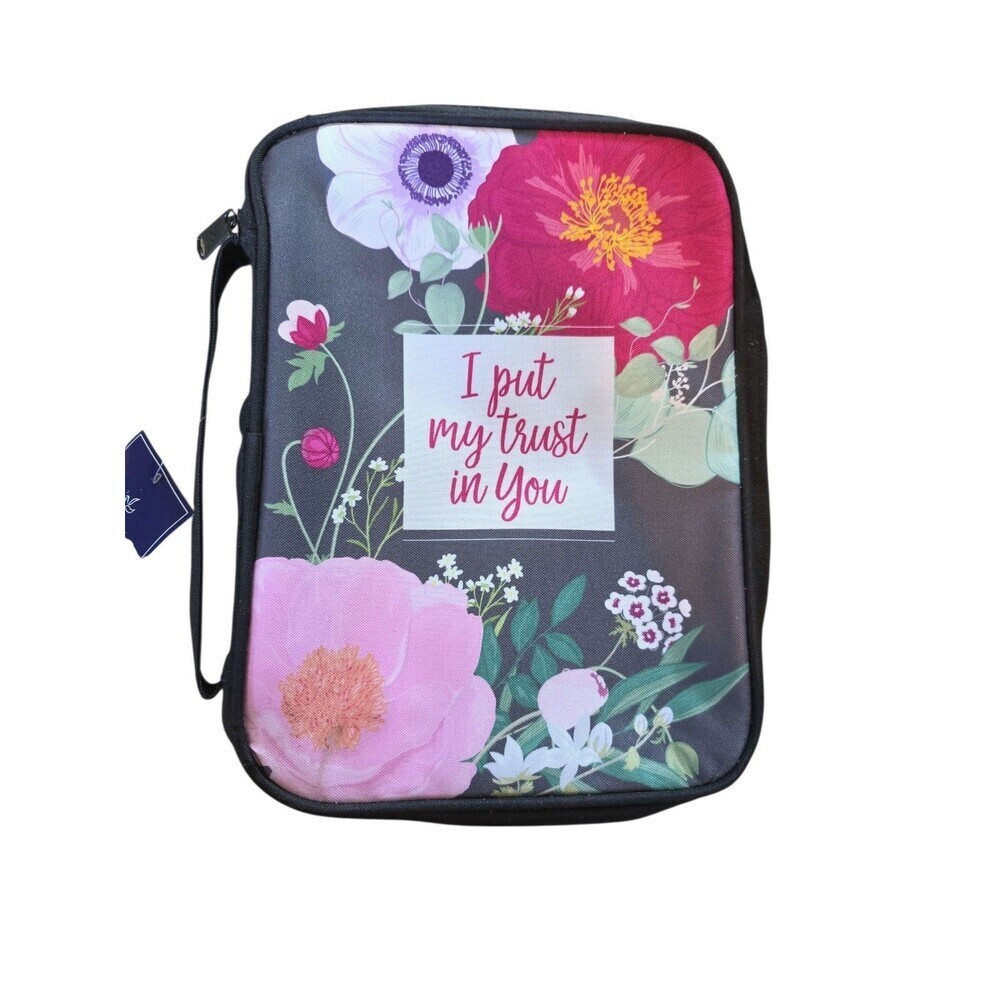 White Dove Bible Cover Zip Up Flower Book Cover